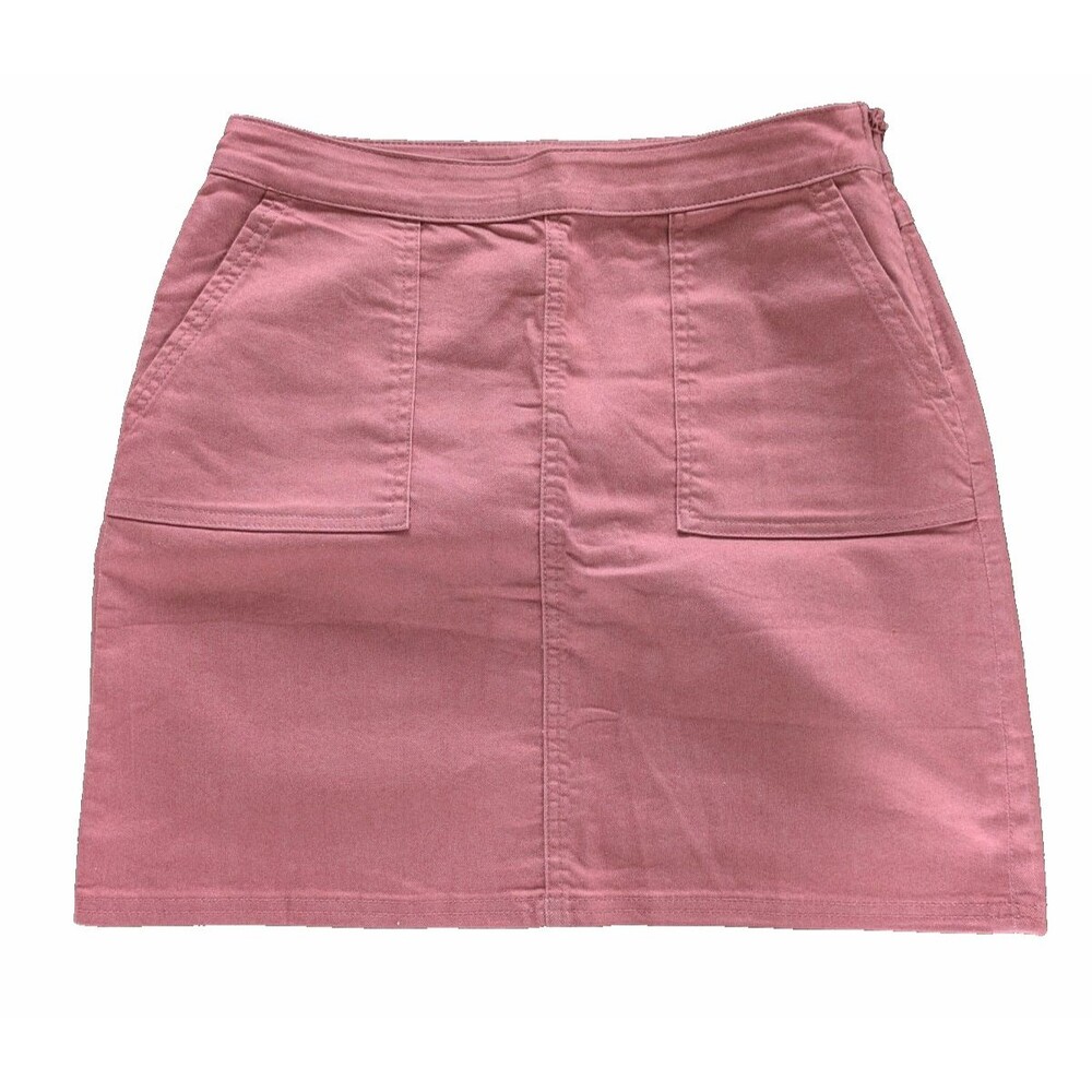 prAna Mini Skirt Womens Size 4 Pink Denim Organic Cotton